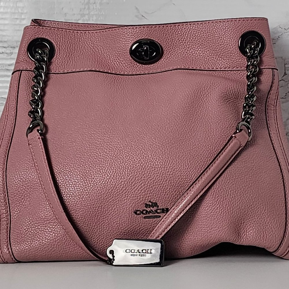Coach Turnlock Edie Pebblestone  Shoulder Bag